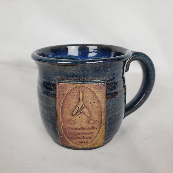 Northern Exposure Pottery mug dark blue glaze 12oz - Picture 1 of 10